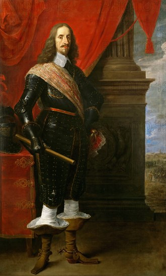 Archduke Leopold Wilhelm of Austria (1614-1662), with the Siege of Gravelingen in background.