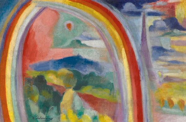 Robert Delaunay
Ecole française
Paris à l'arc-en-ciel
1914
Encaustique sur toile (37,5 x 57,8 cm)
Collection particulière