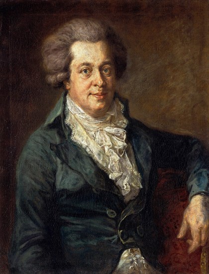 Portrait of Wolfgang Amadeus Mozart.