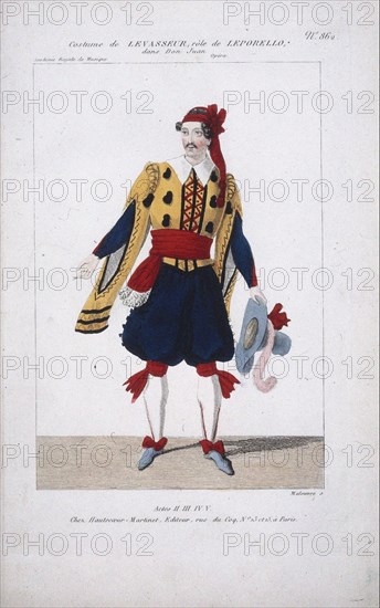Costume design for the opera Don Juan by Wolfgang Amadeus Mozart.