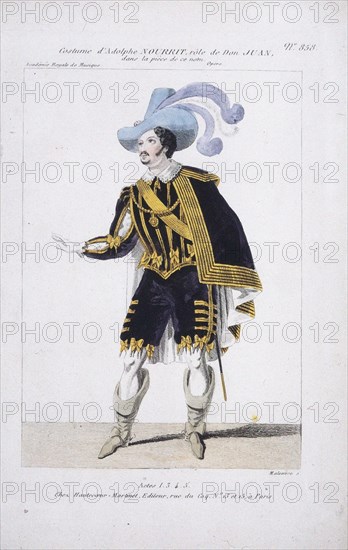 Costume design for the opera Don Juan by Wolfgang Amadeus Mozart.