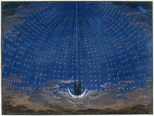 Stage design for the opera Die Zauberflöte by Wolfgang Amadeus Mozart.