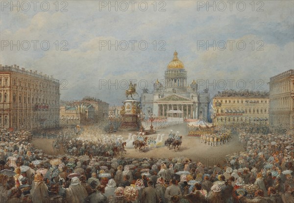 Opening ceremony of the Monument to Nicholas I on the Mariinsky Square.