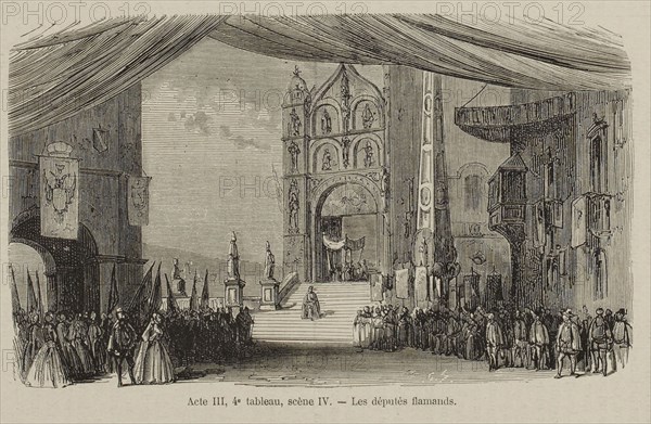 Scene from the Opera Don Carlos by Giuseppe Verdi. Paris, Théâtre de l'Opéra-Le Peletier, 11.03.1867