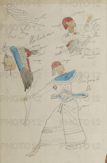 Costume design for the opera Aida by Giuseppe Verdi, Paris, Théâtre national de l'Opéra, 22.03.1880,