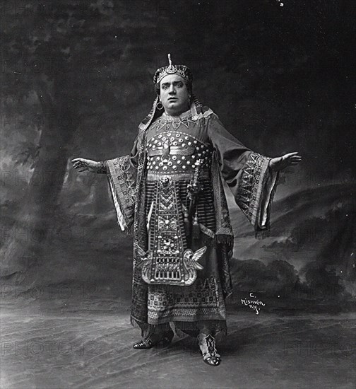 Enrico Caruso (1873-1921) as Radamès in Opera Aida by Giuseppe Verdi, 1910.