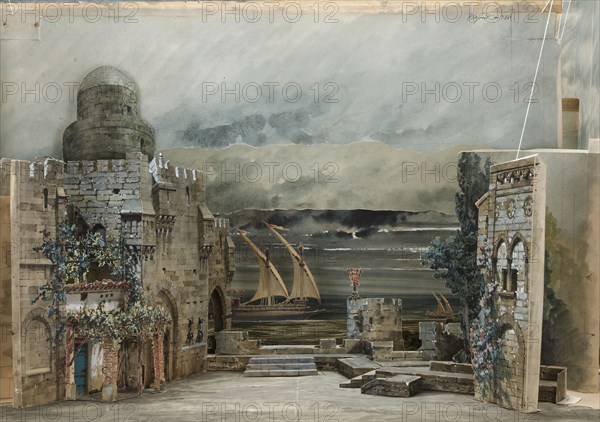 Set design for the Opera Otello by Giuseppe Verdi, Paris, Théâtre national de l'Opéra, 12.10.1894, 1