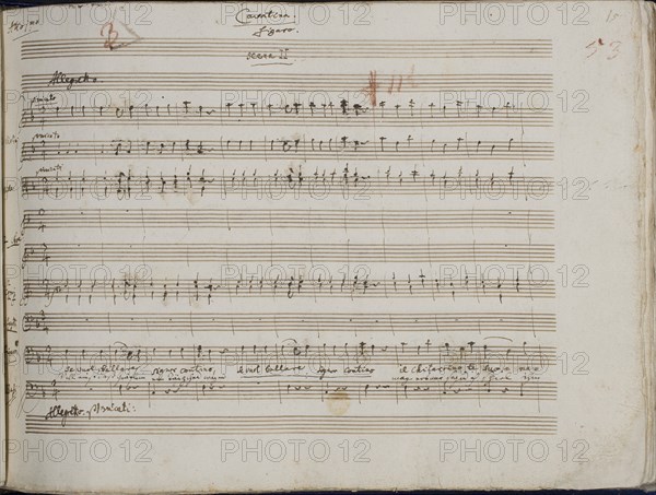 The autograph manuscript: Le nozze di Figaro, Opera buffa in four acts, 1785.