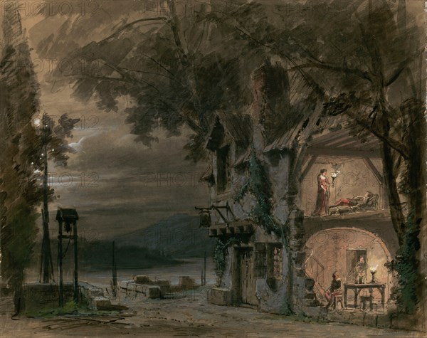 Set design for opera Rigoletto by Giuseppe Verdi. Paris, Théâtre national de l'Opéra, 1885.