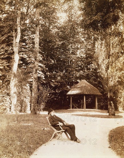 Giuseppe Verdi in the garden of Sant'Agata, .