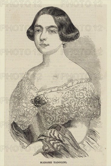 Portrait of the operatic soprano Eugenia Tadolini, née Savorani (1809-1872), 1848.