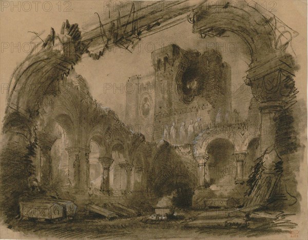 Set design for opera Macbeth by Giuseppe Verdi. Paris, Théâtre-Lyrique, 21.04.1865, 1865.