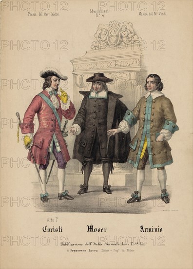 Costume design for the opera I masnadieri by Giuseppe Verdi, 1847-1848.