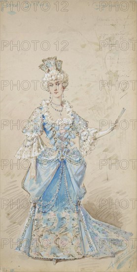 Costume design for the opera La Traviata by Giuseppe Verdi, 1899.