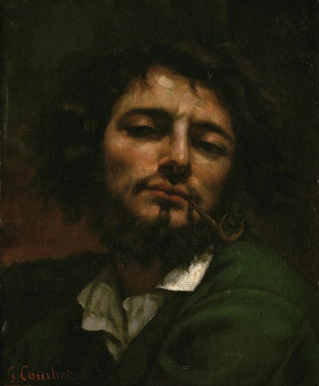 Self-Portrait with Pipe (L'Homme a la pipe), 1849.