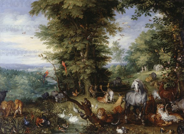 Adam and Eve in the Garden of Eden, 1615.