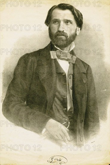 Portrait of the Composer Giuseppe Verdi (1813-1901), c. 1840.