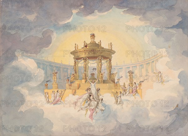 Stage design for the opera Faust by Ch. Gounod, c. 1870.