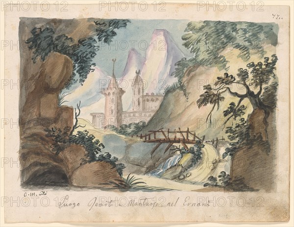 Set design for the Opera Ernani by Giuseppe Verdi.