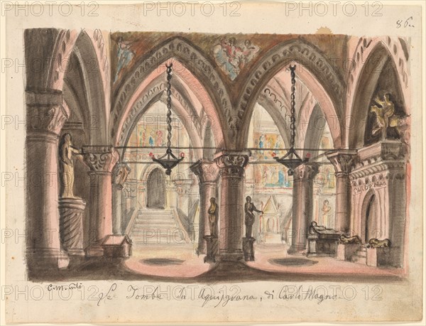 Set design for the Opera Ernani by Giuseppe Verdi.