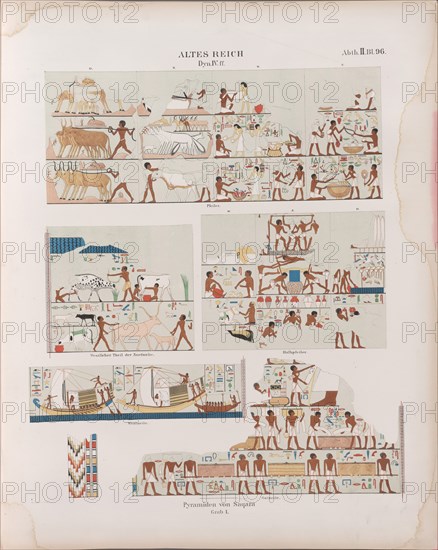 Old Kingdom. Fourth Dynasty. Pyramids at Saqqara. Monuments from Egypt and Ethiopia, ca. 1849.