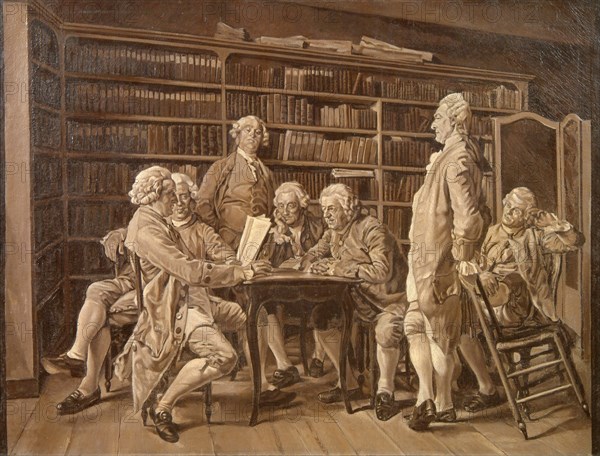 The Meeting of Encyclopédistes at Diderot's Home, 1859.