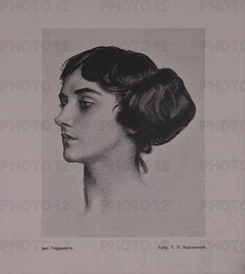 Portrait of the Ballet dancer Tamara Karsavina (1885-1978), 1914.