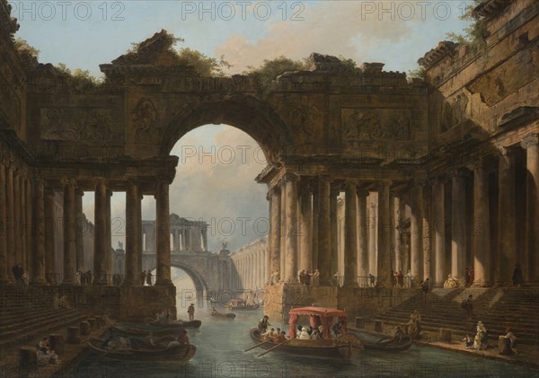 Architectural Caprice with a Canal, 1783.