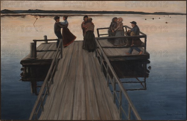 Dance on the landing stage , Symbolism.