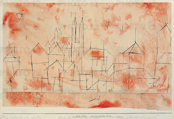 City with gothic cathedral (Stadt mit gotischem Muenster), 1925.