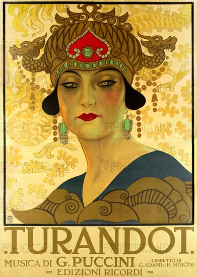 Poster for the opera Turandot at the Teatro alla Scala, 1926.