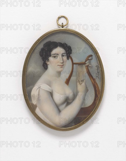 Portrait of the mezzo-soprano Isabella Colbran (1785-1845), ca 1820.