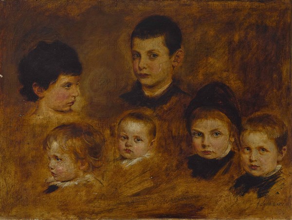 Six children of the Crown Prince Ludwig of Bavaria (1845-1921), 1878.