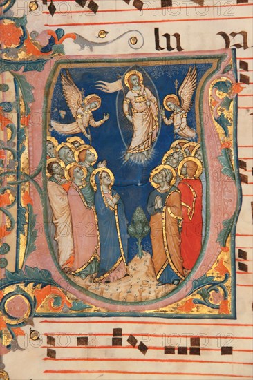 Sheet from a Carthusian gradual, ca 1368.