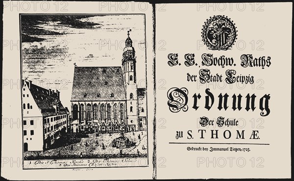 St. Thomas Church and St. Thomas School in Leipzig, 1723.