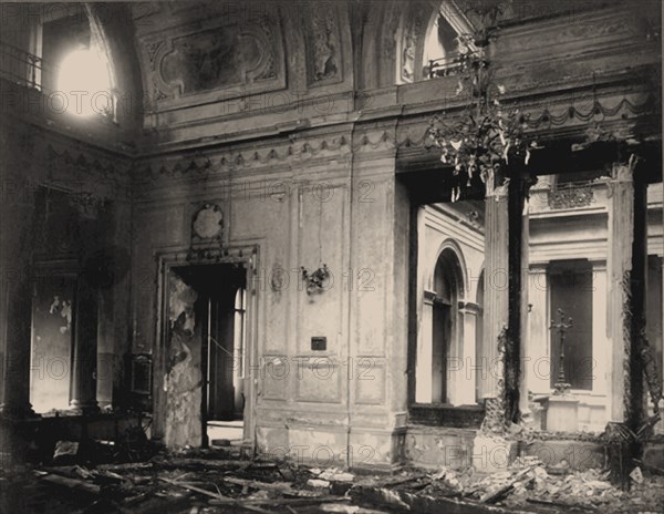 Dining room of the Winter Palace after the explosion, evening of February 17, 1880, 1880.