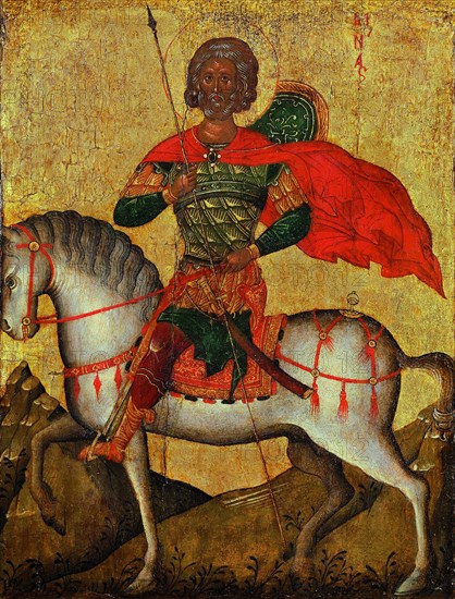 Saint Menas on horseback, Mid of the 15th cen.