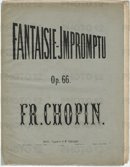 Cover page of the German edition of the Fantaisie-Impromptu, Op. 66, ca 1856.