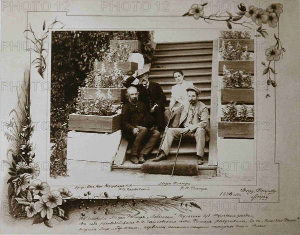 Pyotr Ilyich Tchaikovsky visiting Nikolay and Medea Figner, 1890.