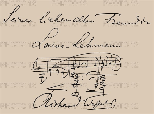 Musical quotation dedicated to the opera singer Lilli Lehmann (1848-1929).