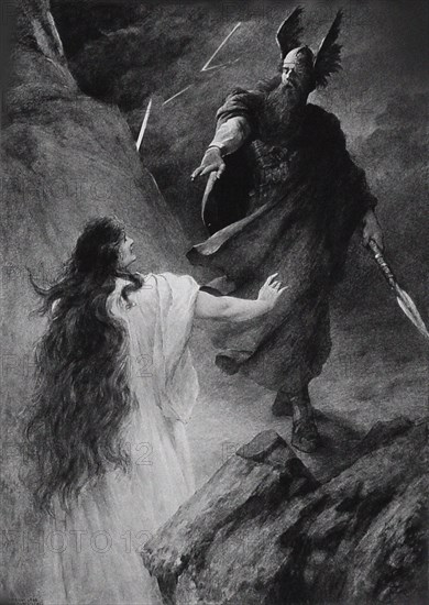 Opera Siegfried by Richard Wagner, III Act, 1894.