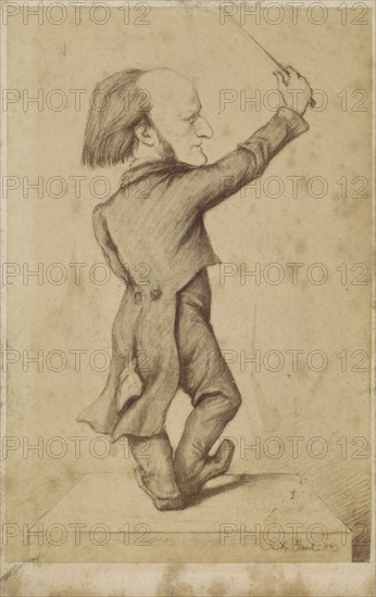 Richard Wagner as Conductor. Caricature, 1863.