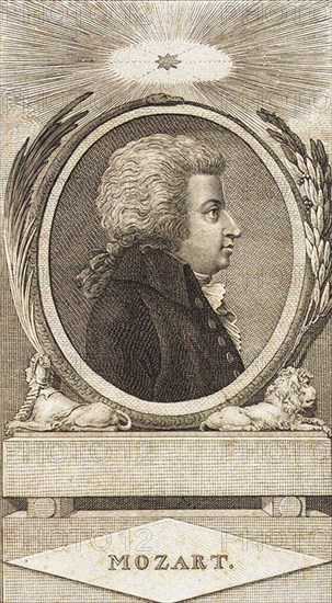 Portrait of the composer Wolfgang Amadeus Mozart (1756-1791), c. 1790.