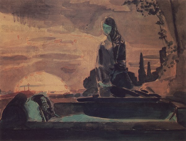 The Lamentation I. Sketch for a mural in the St. Vladimir Cathedral in Kiev, 1887.