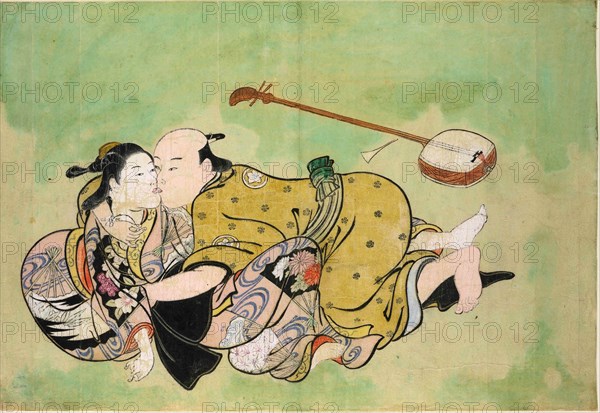 A man and geisha, ca 1714.