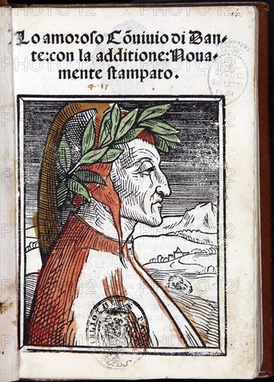 Portrait of Dante Alighieri (From: Lo amoroso convivio. Venice, Zuane Antonio and Fratelli da Sabbio