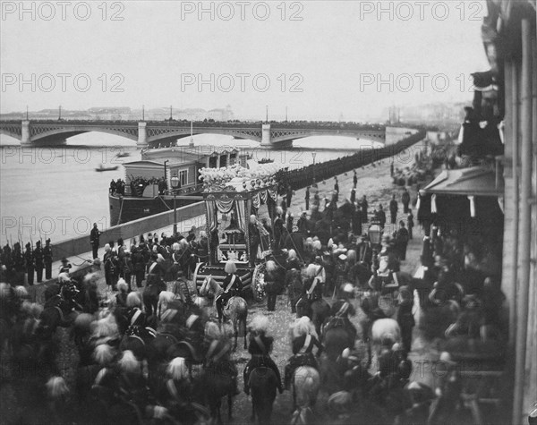 The funeral procession of the Deceased Heir to Throne, Grand Duke Nicholas Alexandrovich of Russia,