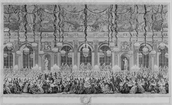 Decoration of the Hall of Mirrors in Versailles, on the occasion of the second marriage of the Dauph