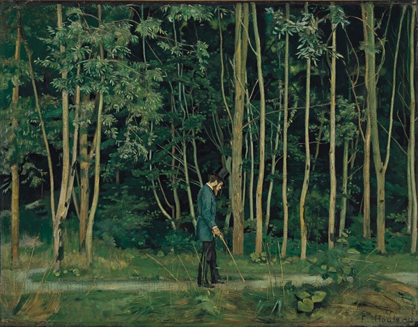 Walking at the forest edge, ca 1885.