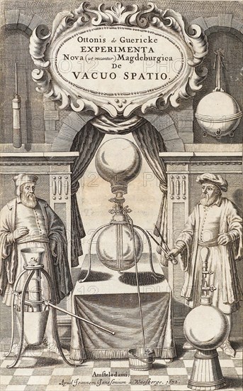 Illustration to the first edition of Experimenta Nova von Otto von Guericke, 1672.